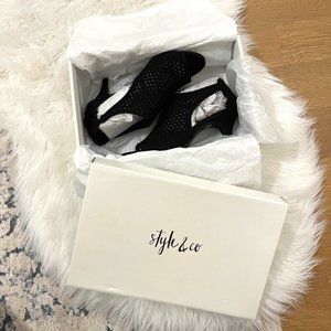 NIB Style & Co Faux Suede Caged Booties